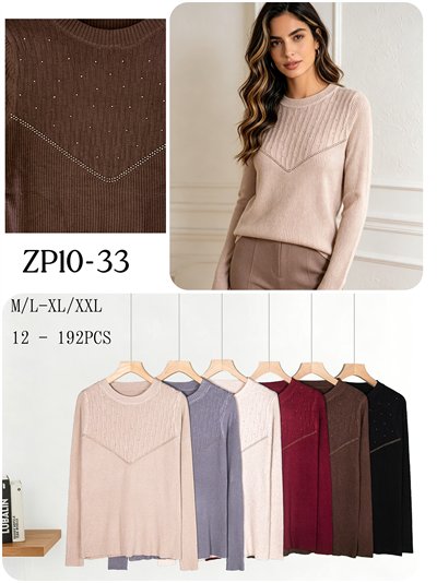 Jersey canalé con strass 2