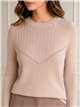 Jersey canalé con strass
