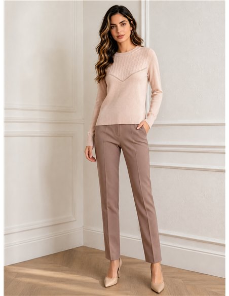 Jersey canalé con strass