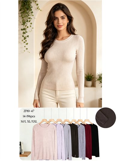 Jersey básico canalé cuello redondo 2