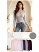 Jersey básico canalé cuello pico