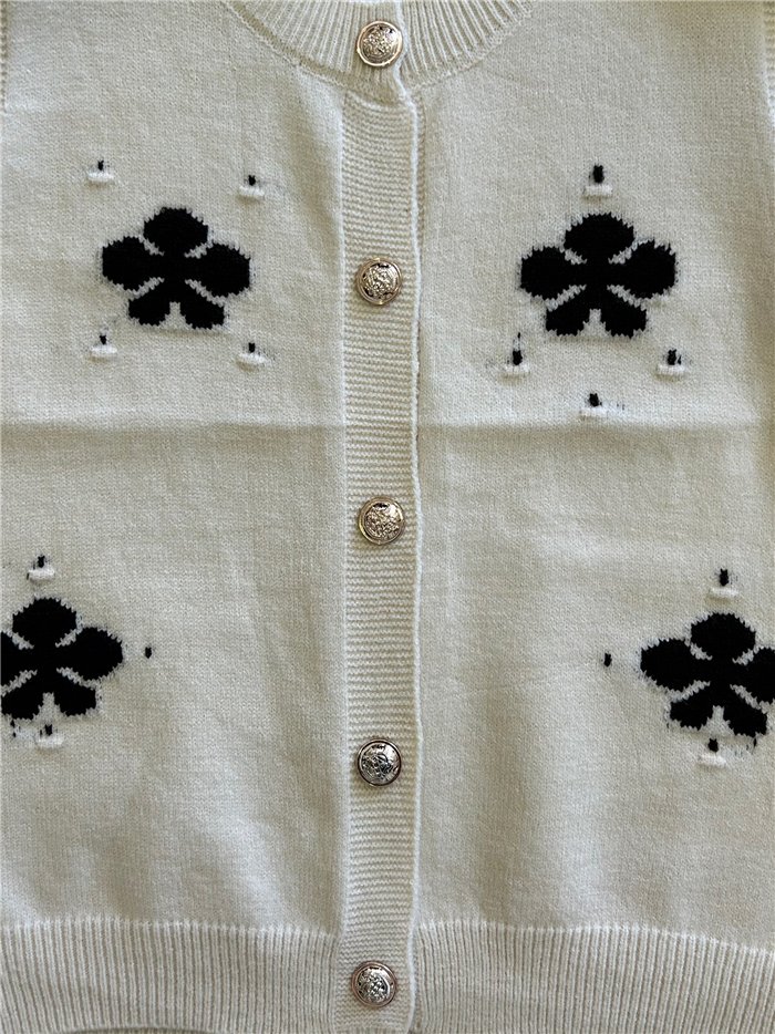 Chaleco de punto con flores