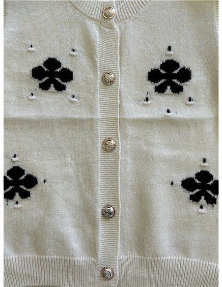 Chaleco de punto con flores