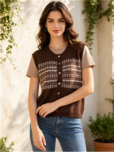 Chaleco de punto jacquard