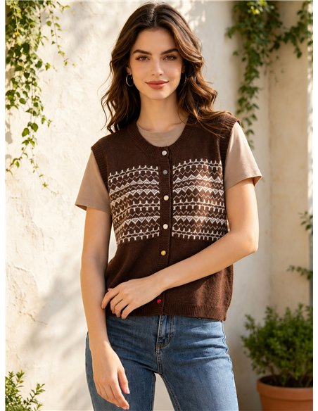 Chaleco de punto jacquard