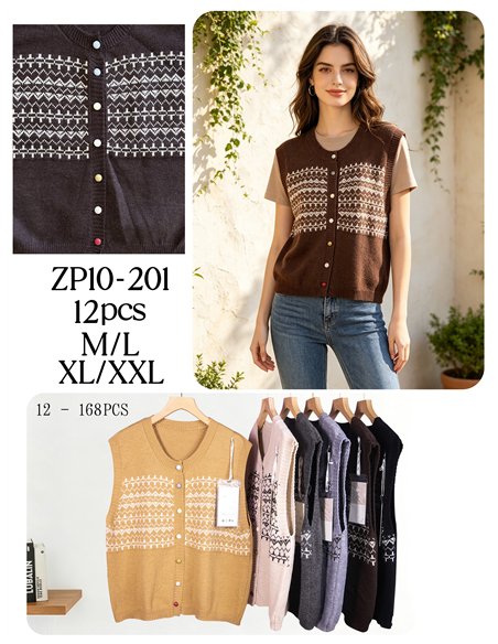 Chaleco de punto jacquard