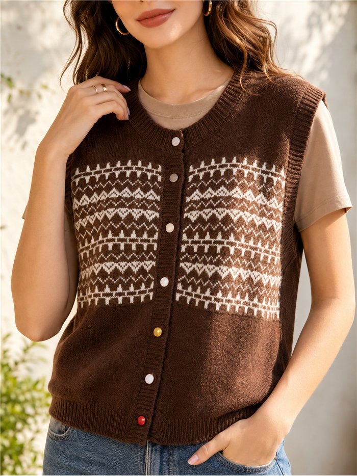Chaleco de punto jacquard