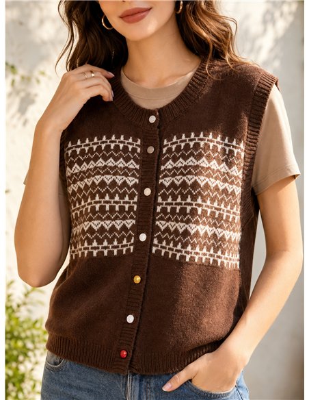 Chaleco de punto jacquard