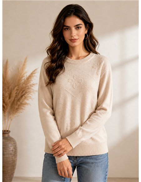 Jersey de punto con flores