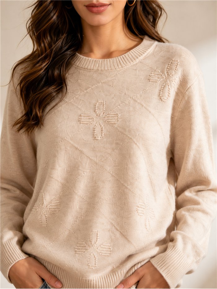 Jersey de punto con flores