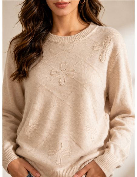 Jersey de punto con flores
