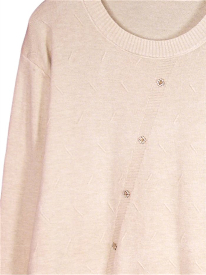 Jersey de punto con botones diagonales