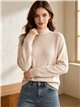 Jersey cuello alto con strass