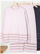 Conjunto Jersey rayas y falda midi