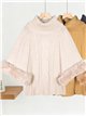 Poncho de punto con manga pelo