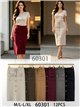 Falda midi de punto con botones y bolsillos