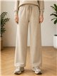 Pantalón wide leg de punto con cordón