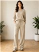 Pantalón wide leg de punto con cordón