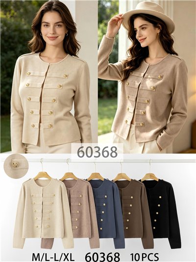 Chaqueta militar de punto con botones dorados 2