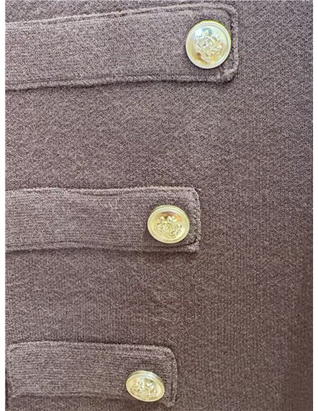 Chaqueta militar de punto con botones dorados