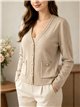 Chaqueta de punto con bolsillos y botones dorados