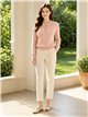 Jersey de punto fino con cuello volante y botones