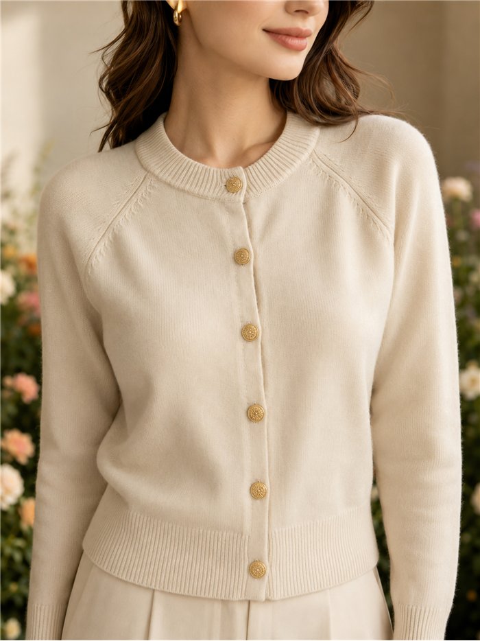 Chaqueta de punto con botones dorados