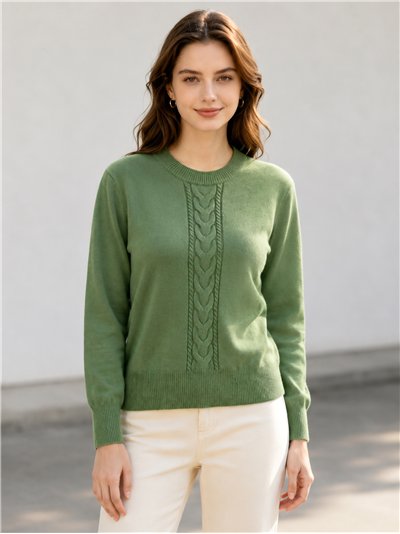 Jersey de punto con trenza central