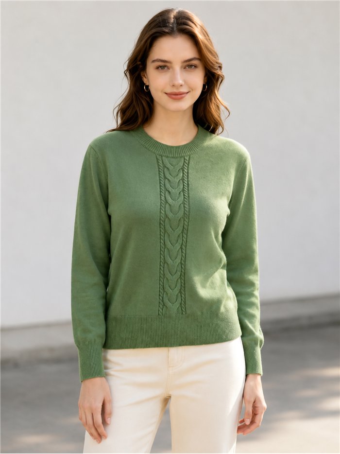 Jersey de punto con trenza central