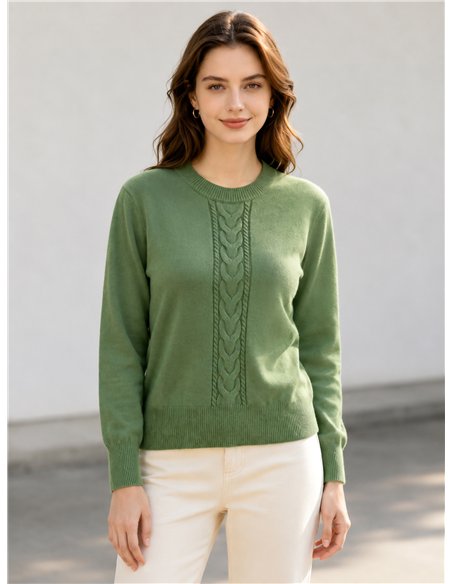 Jersey de punto con trenza central