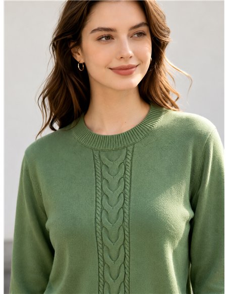 Jersey de punto con trenza central