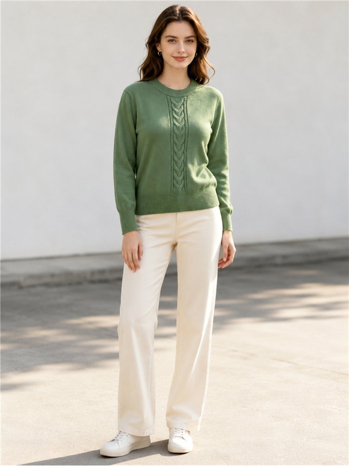Jersey de punto con trenza central