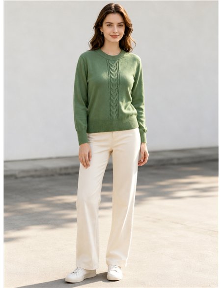 Jersey de punto con trenza central