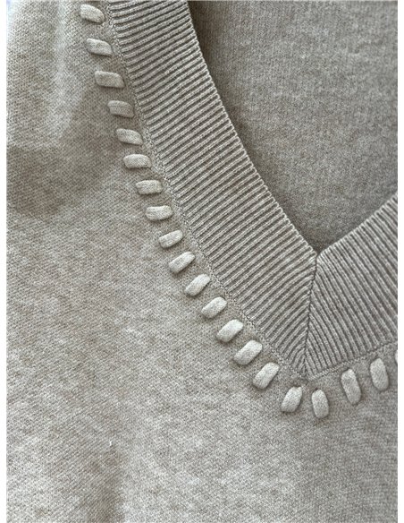 Jersey de punto cuello pico