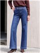 Wide leg jeans with embroidered waistband
