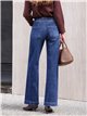 Wide leg jeans with embroidered waistband