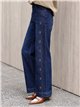 Weit geschnittene Jeans mit seitlicher Stickerei