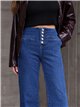 Jeans wide leg con botonadura alta