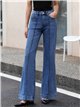 Jeans wide leg con costura frontal