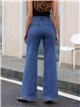 Jeans wide leg con costura frontal