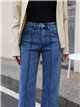 Jeans wide leg con costura frontal