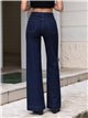 Jeans wide leg azul oscuro con costura frontal
