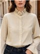Camisa de rayas con cuello fruncido