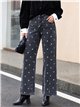 Jeans rectos con estampado de lunares