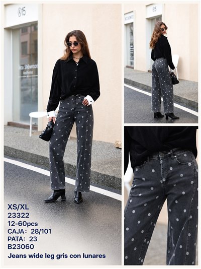Jeans rectos con estampado de lunares 2