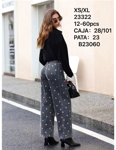 Jeans rectos con estampado de lunares