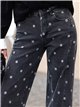Jeans rectos con estampado de lunares