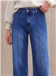 Jeans wide leg con costura delantera