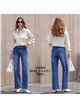 Jeans wide leg con costura delantera