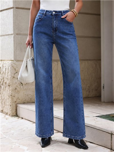 Jeans wide leg de tiro alto